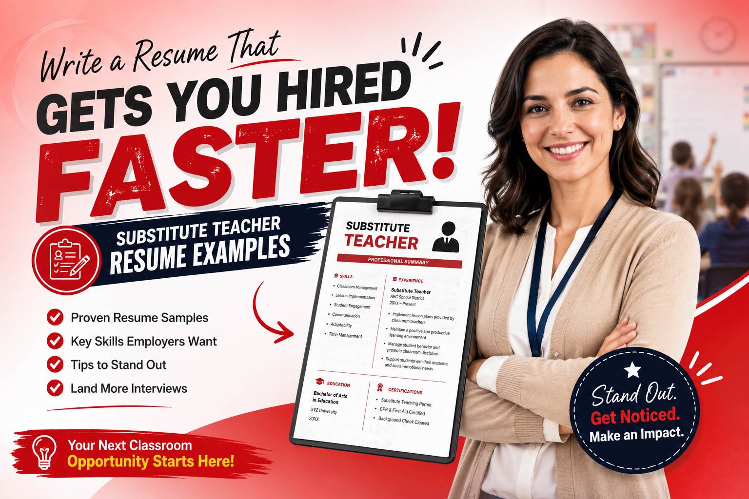 Substitute Teacher Resume Examples